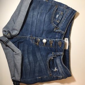 Youth jean shorts four button